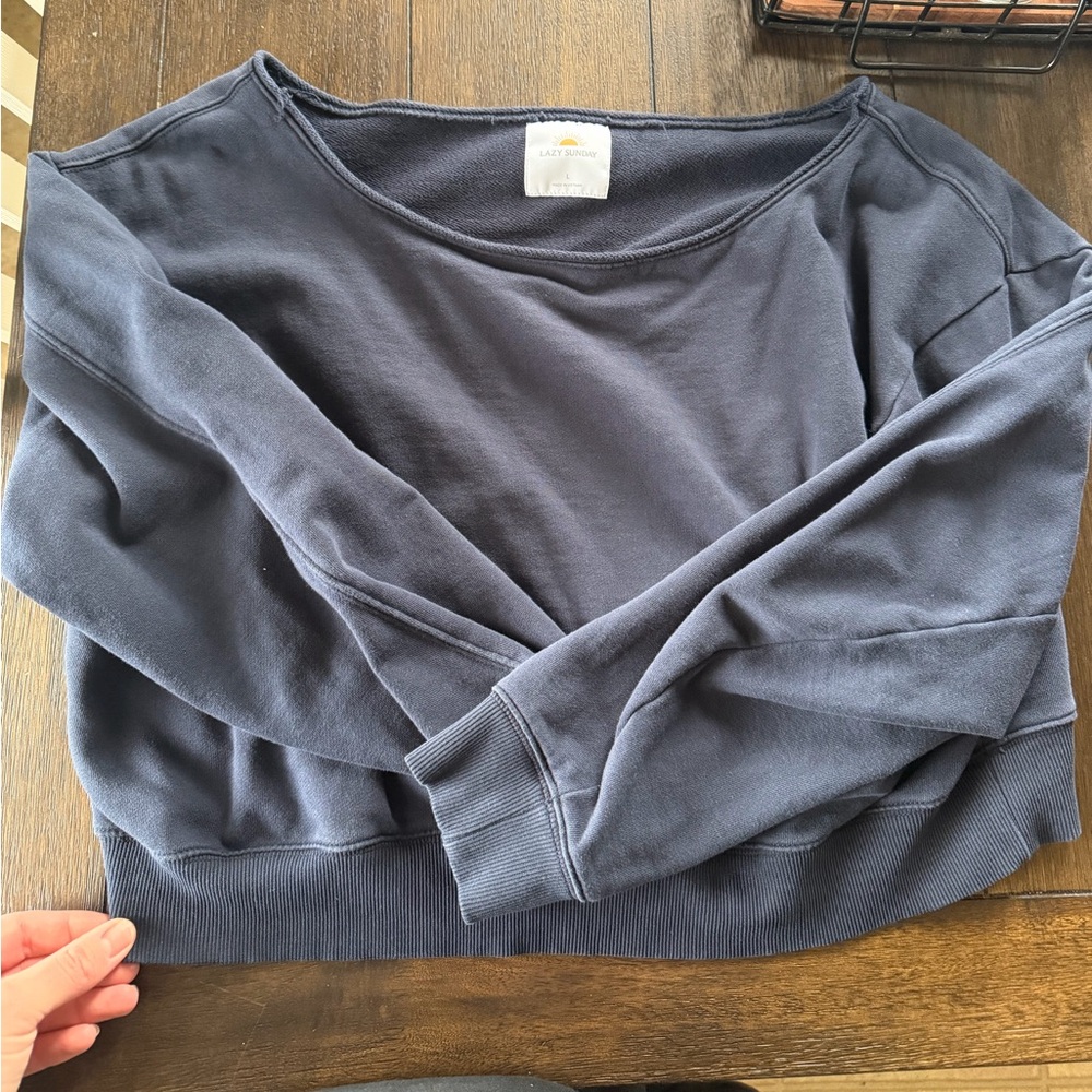 Off Shoulder Cropped Hoodie